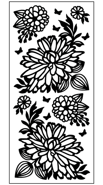 Large Flowers Outline Sticker