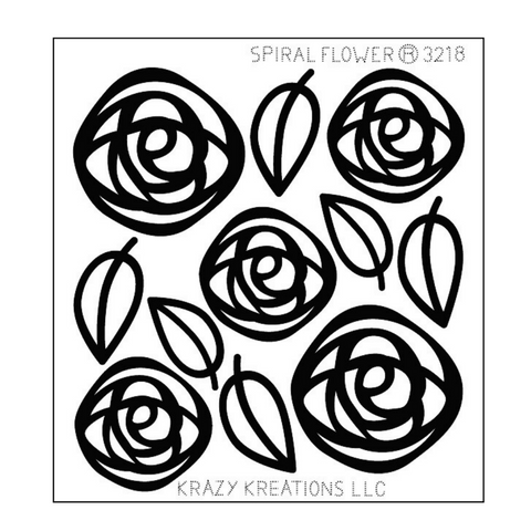 Spiral Flowers Mini Sticker