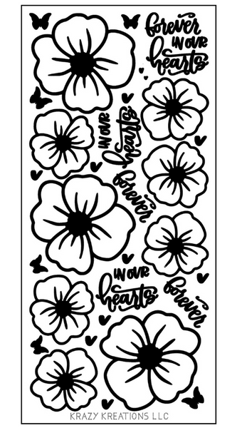 Forever Flowers Outline Sticker