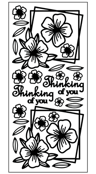 Pretty Flower Frame Outline Sticker