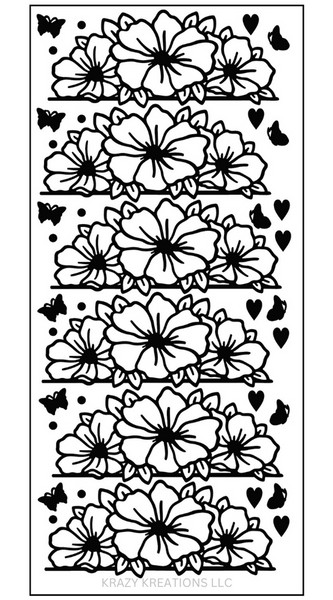 Split Flowers Outline Sticker