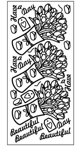 Tulip Vase Outline Sticker