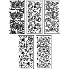 Flower Bunch Outlines Sticker Bundle